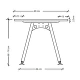 Maßzeichnung des Schreibtischs ATOS 16 S mit Breite 80 cm und Höhe 68-76 cm von hjh OFFICE PRO