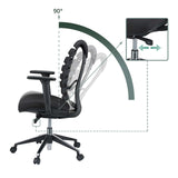Neigungsmechanismus mit 90 Grad Rückenlehnenverstellung des Profi-Bürostuhls ERGO LINE II von hjh OFFICE