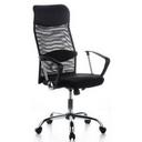 Schwarzer Home-Office-Chefsessel ARIA HIGH mit Netzrückenlehne und Armlehnen von hjh OFFICE