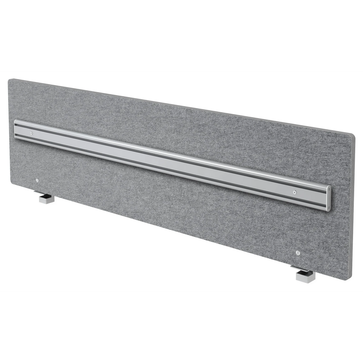 Grau melierte Akustik-Trennwand ARO mit integrierter Orga-Schiene aus Aluminium von hjh OFFICE PRO