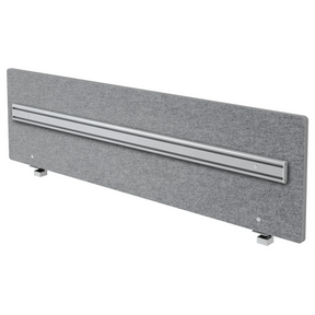 Grau melierte Akustik-Trennwand ARO mit integrierter Orga-Schiene aus Aluminium von hjh OFFICE PRO