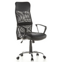 Schwarzer Homeoffice Chefsessel ARTON 20 mit Netzrückenlehne und Armlehnen von hjh OFFICE