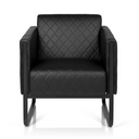 Schwarzer Polstersessel ARUBA BLACK mit Rautensteppung und Kufengestell von hjh OFFICE