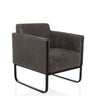 Grauer Loungesessel Aruba Retro mit dunkelgrauem Bezug und schwarzem Kufengestell von hjh OFFICE