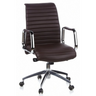 Brauner Profi-Chefsessel ASPERA 10 mit gestepptem Bezug und verchromten Armlehnen von hjh OFFICE