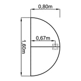 Technische Zeichnung des Ansatztischs LA60 / LA80 / LA160 mit 1,60 × 0,80 m von hjh OFFICE PRO