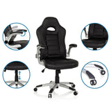Gamingstuhl GAME SPORT in Schwarz mit verstellbaren Armlehnen und Gasfeder von hjh OFFICE