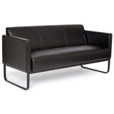 Schwarzes Loungesofa BALI BLACK als Drei-Sitzer mit minimalistischem Metallgestell von hjh OFFICE