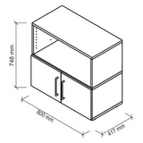 Technische Zeichnung des Unterschranks FlexWall mit 800 × 417 mm von hjh OFFICE PRO