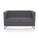Dunkelgraues Loungesofa BARBADOS als Zweisitzer mit metallenem Gestell von hjh OFFICE