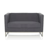 Dunkelgraues Loungesofa BARBADOS als Zweisitzer mit metallenem Gestell von hjh OFFICE