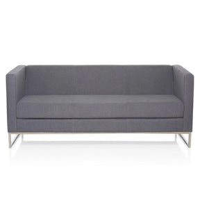 Dunkelgraues Loungesofa BARBADOS als Drei-Sitzer mit schlankem Metallgestell von hjh OFFICE