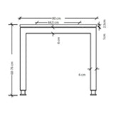 Maßzeichnung des Schreibtischs JAVA 16 S mit einer Breite von 80 cm und einer Höhe von 68-76 cm von hjh OFFICE PRO