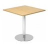 System Konferenztisch BISTRO F88Q C mit quadratischer Ahornholzplatte und rundem Chromfuß von hjh OFFICE PRO