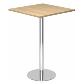 System Konferenztisch BISTRO H88Q C mit quadratischer Eichenplatte und verchromtem Standfuß von hjh OFFICE PRO