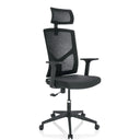 Homeoffice-Bürostuhl BRETON B mit schwarzem Netzbezug und Kopfstütze von hjh OFFICE