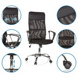 Homeoffice Chefsessel PURE NET in Schwarz mit Mesh-Rückenlehne und verstellbarer Gasfeder von hjh OFFICE