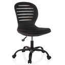 Schwarzer Homeoffice-Bürostuhl CASLA mit Netzrückenlehne und fünf Rollen von hjh OFFICE