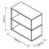 Technische Zeichnung des Korpus FlexWall mit 800 × 400 mm von hjh OFFICE PRO