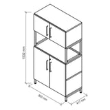 Technische Zeichnung des Schranks FlexWall mit 1532 × 800 mm von hjh OFFICE PRO