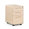 Beiger Rollcontainer COLOR PLUS I aus Metall mit drei Schubladen und Rollen von hjh OFFICE