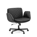 Schwarzer Home-Office-Bürostuhl Criss-Cross 10 mit gesteppter Rückenlehne und Rollen von hjh LIVING