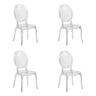 Vierer-Set transparenter Vierfußstühle CRISTALIO aus durchsichtigem Kunststoff von hjh LIVING