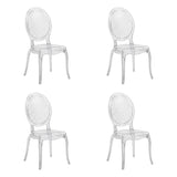 Vierer-Set transparenter Vierfußstühle CRISTALIO aus durchsichtigem Kunststoff von hjh LIVING