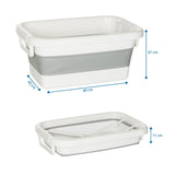 Maßzeichnung des Faltbehälters CLEAN SILW mit 60 x 67 cm in Grau-Weiß von hjh OFFICE