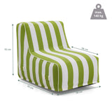 Maßzeichnung des Luftsofas Sitzolo Air in Grün-Weiß mit 95 × 58 cm und 70 cm Höhe von hjh LIVING