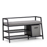 Schuhschrank Estha Loft in Schwarz und Grau mit Sitzpolster und Aufbewahrungsbox von hjh LIVING