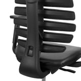 Rückseite der Rückenlehne mit horizontalen Stegen des Counterstuhls ERGO LINE II WORK in Schwarz von hjh OFFICE
