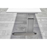 Höhenverstellbares Gestell des Schreibtischs ZENO 8 G in Silber mit weißer Tischplatte von hjh OFFICE PRO
