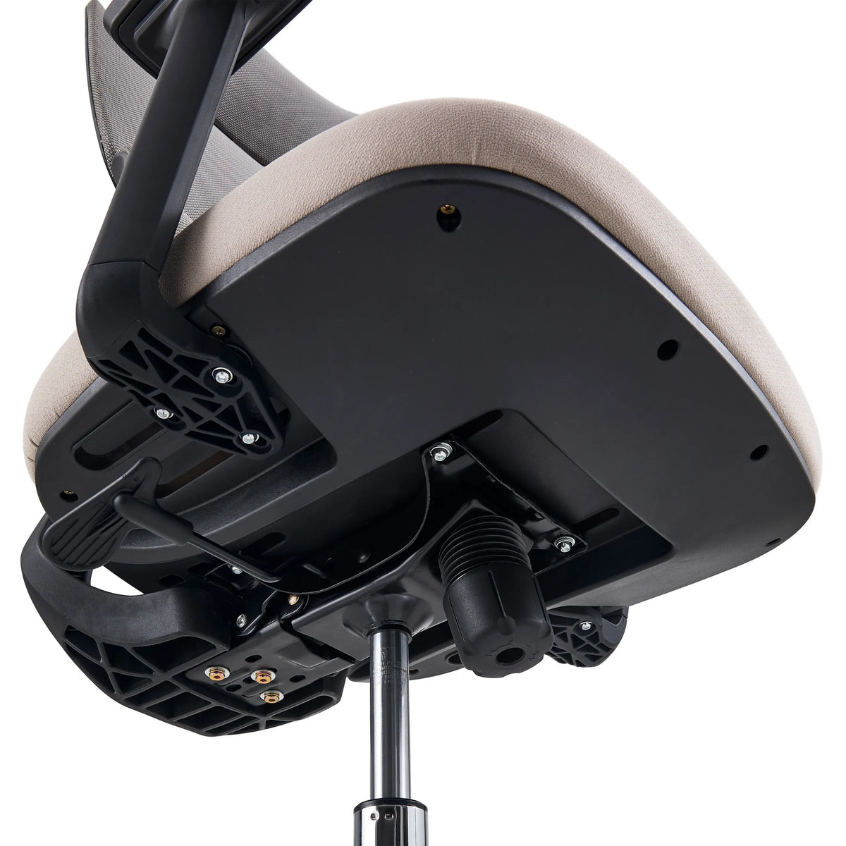 Unterseite der Sitzfläche mit Verstellmechanismus des Profi-Bürostuhls Ergomy Pro von hjh OFFICE