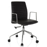 Luxus-Chefsessel VEMONA 30 mit schwarzem Bezug, Chrom-Armlehnen und einem Fußkreuz auf Rollen von hjh OFFICE