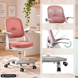 Rosa Kinderdrehstuhl Kiddy Smart Step mit Fußstütze und verstellbaren Armlehnen von hjh OFFICE (KI-generiertes Bild)
