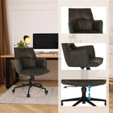 Dunkelgrauer Home-Office-Bürostuhl SOLAO LIFE mit höhenverstellbarem Fußkreuz von hjh LIVING