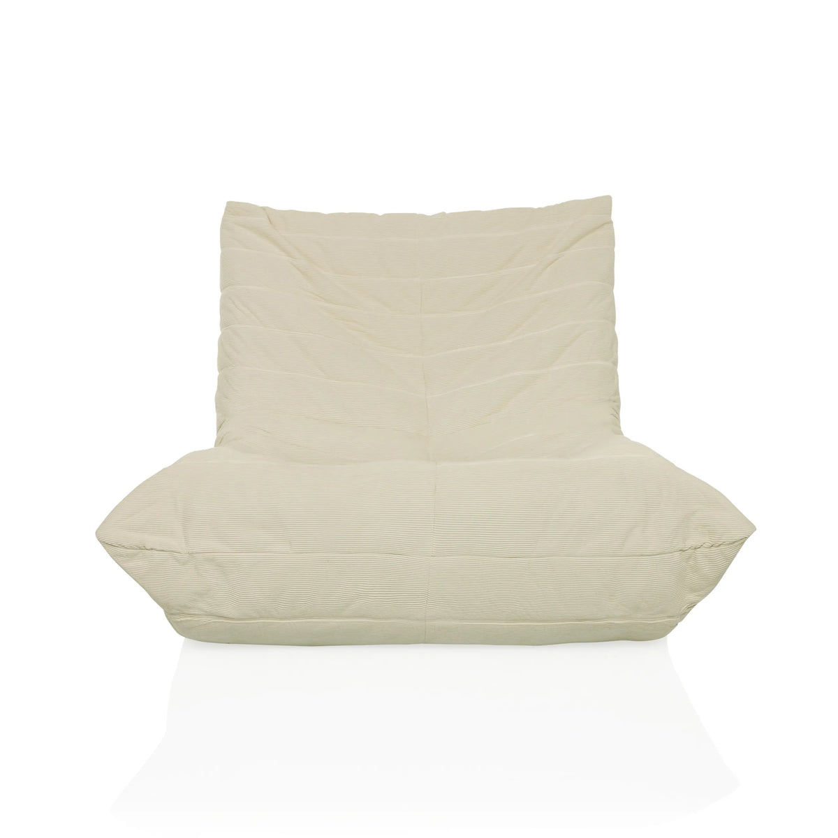 Beiger Loungesessel Sitzolo mit Cord-Bezug und gesteppter Oberfläche von hjh LIVING – 360-Grad-Ansicht (Frontansicht 0°)