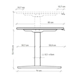 Maßzeichnung des höhenverstellbaren Schreibtischs XMKA 12 S mit einer Höhe von 72-119 cm von hjh OFFICE PRO