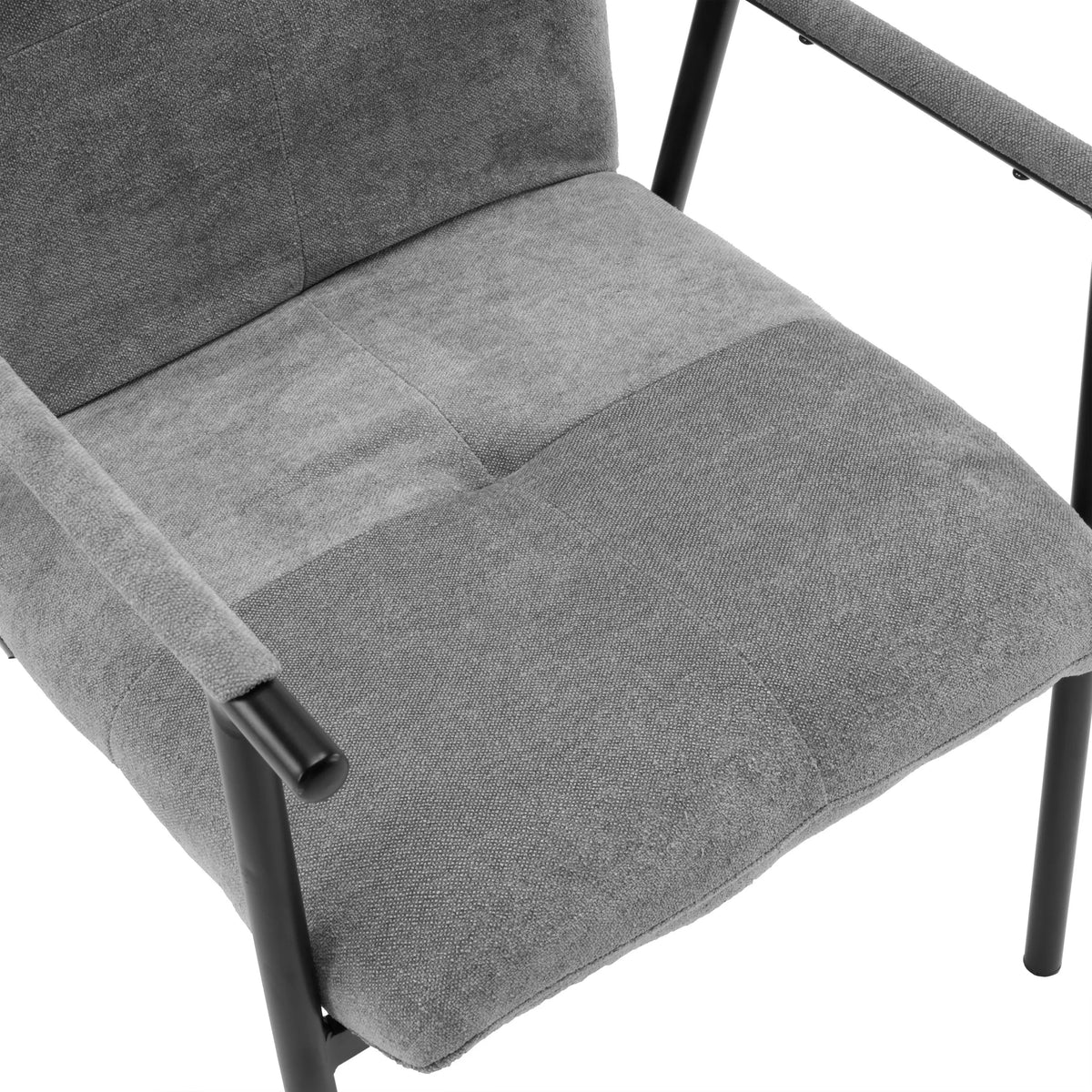 Grauer Stoffbezug der Sitzfläche und Rückenlehne des Polsterstuhls Lifea Flex von hjh LIVING