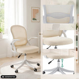 Beiger Homeoffice-Bürostuhl Naluro mit Rückenlehnen-Detail und Höhenverstellung von hjh OFFICE (KI-generiertes Bild)