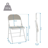 Maßzeichnung des Klappstuhls TUDELA W mit einer Gesamthöhe von 99 cm und 130 kg Belastbarkeit von hjh OFFICE