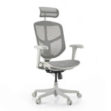Bürostuhl Enjoy Eco MB in Grau mit Netzbezug, Kopfstütze und fünf Rollen von hjh OFFICE