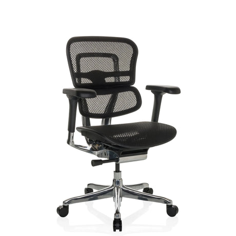 Luxus-Chefsessel ERGOHUMAN BASE GEN2 mit schwarzem Netzbezug und glänzendem Fußkreuz von hjh OFFICE