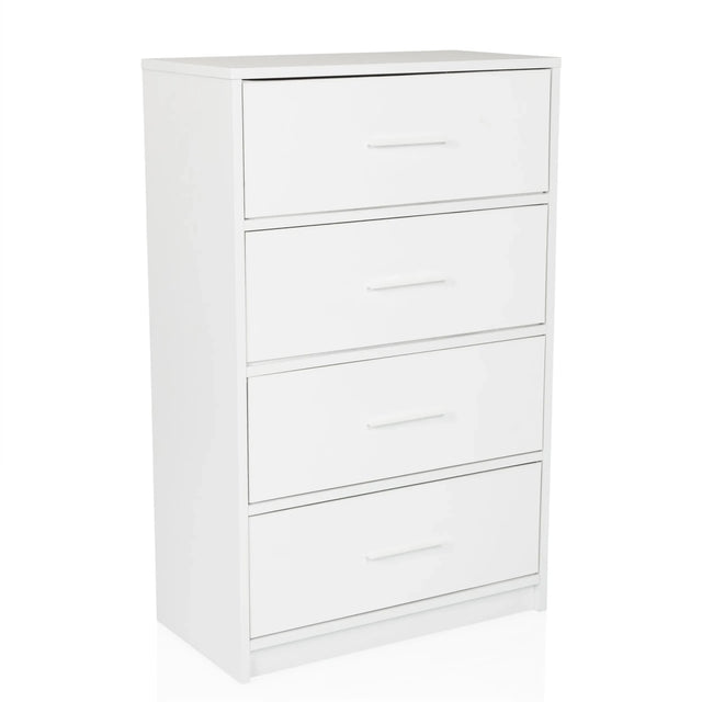 Weiße Kommode ESTORIA mit vier Schubladen und schlichten Griffen von hjh LIVING