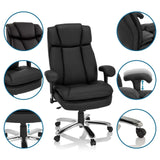 Drehstuhl BUILDER XXL I in Schwarz aus Kunstleder mit verstellbaren Armlehnen von hjh OFFICE