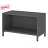 Graphitfarbener Unterschrank FlexWall mit offenem Fach und Sockelgestell von hjh OFFICE PRO