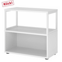 Weißes Regal FlexWall mit zwei offenen Ablagen und schwarzen Stellfüßen von hjh OFFICE PRO