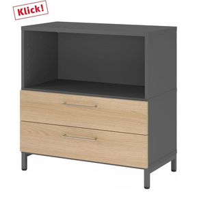 FlexWall | 2 OH | Schübe + Korpus | mit Sockelgestell - buerostuhl24