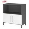 Sideboard FlexWall in Graphit und Weiß mit zwei Türen und einem offenen Fach von hjh OFFICE PRO